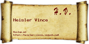 Heisler Vince névjegykártya
